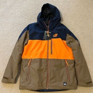 ONEILL Orange and Tan Hooded Winter Snow Jacket